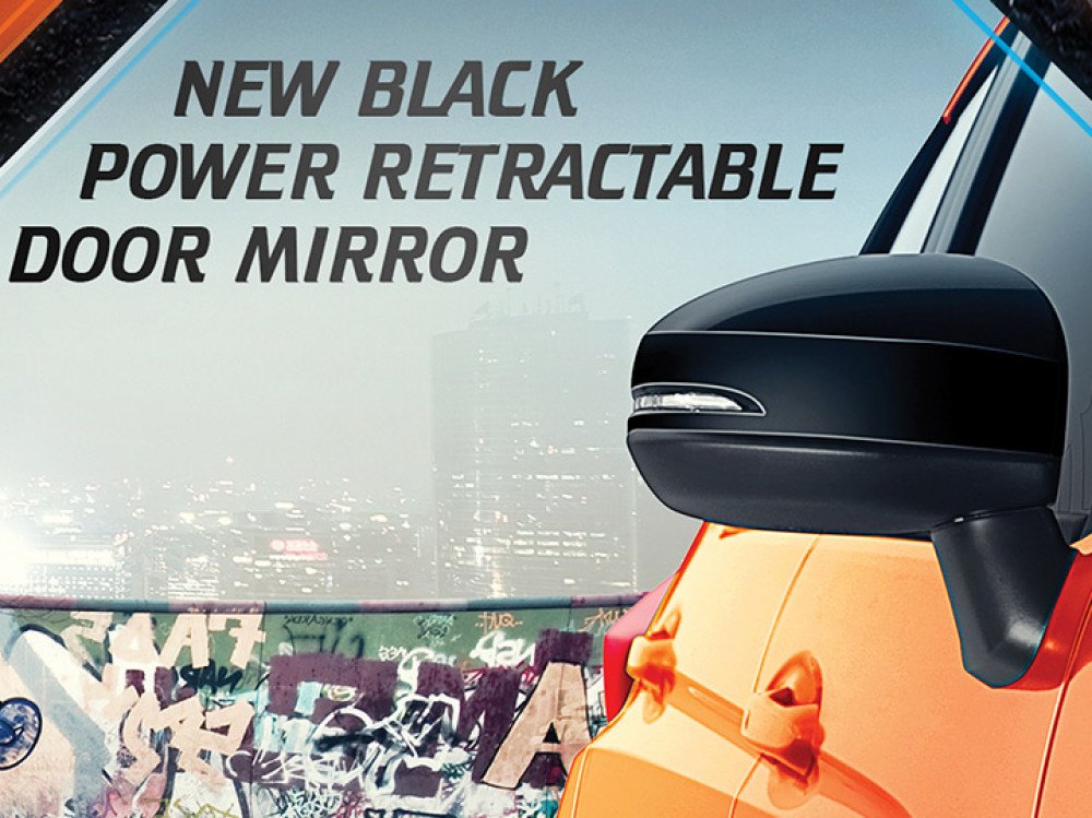 Black Power Retractable Door Mirror